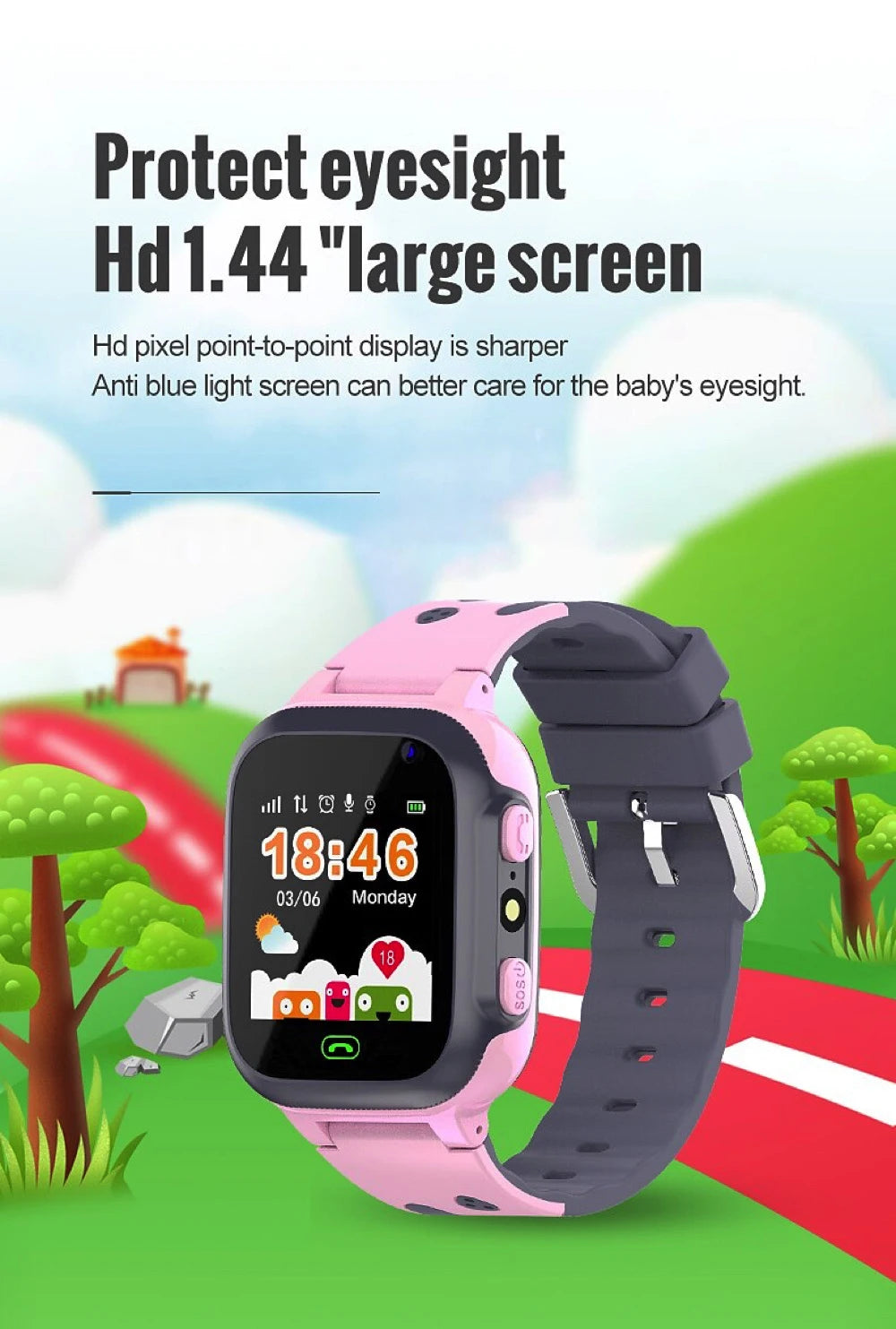 Kids Smart Watch SOS SIM Card LBS Tracker – Waterproof Phone Watch with Camera for Boys & Girls (Q19 / Z1 / A28 / Q88) - I YAN