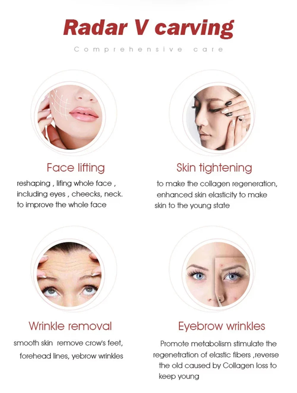 Mini Hifu Ultrasonic RF Facial Massager Lifting Wrinkle Removal Line V-Shape Anti-Aging Skin Tightening Face Care Beauty Device