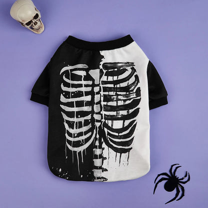 Dog Hoodies Puppy with Cool Skeleton  Printed Sweatshirts for Small Medium Dog Cat Soft and Comfort  Shirts Halloween Dog Pajama