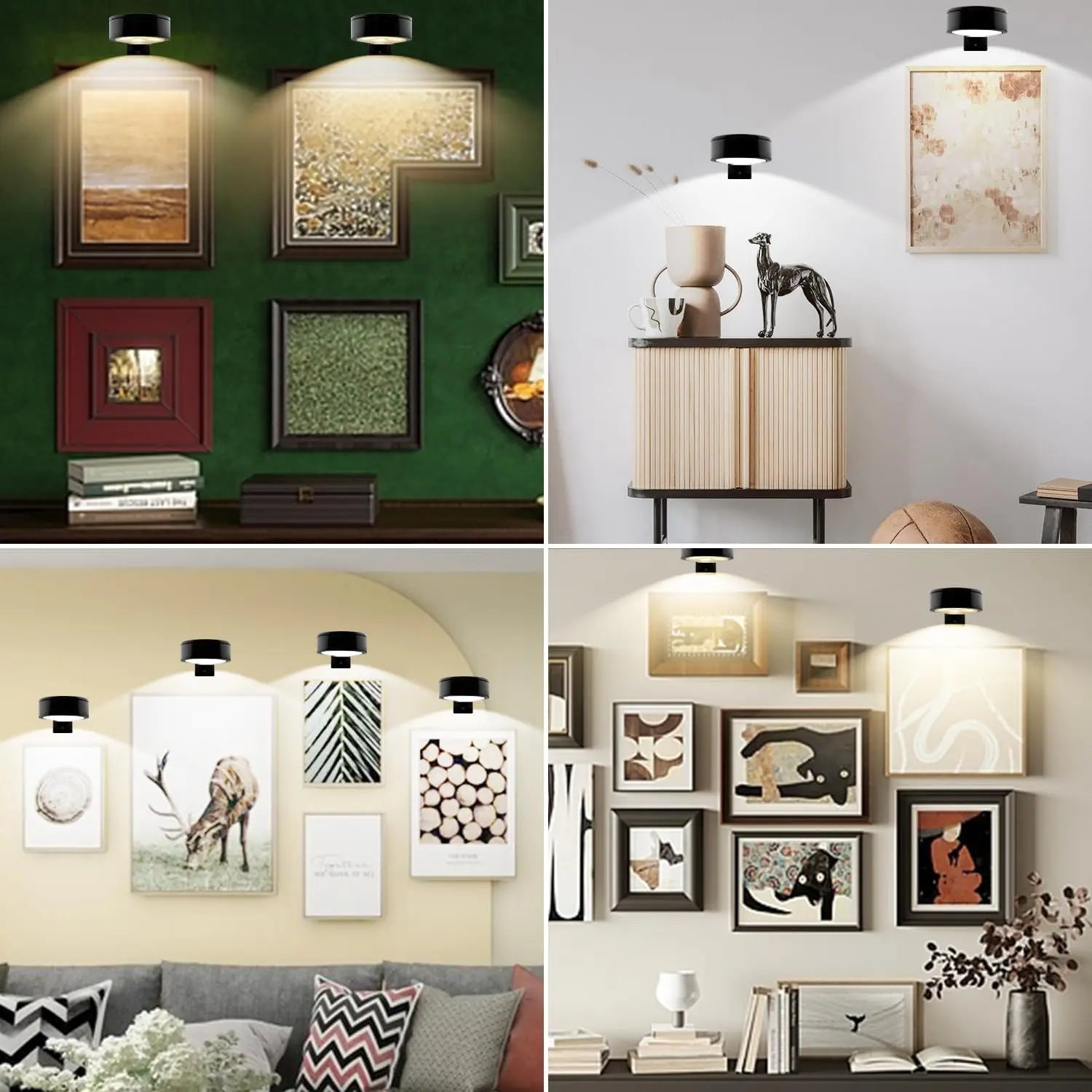 Picture Lights for Wall Rechargeable Magnetic Poster Lights Remote Dimmable Timer Painting Light Wall Decor Light Painting Light