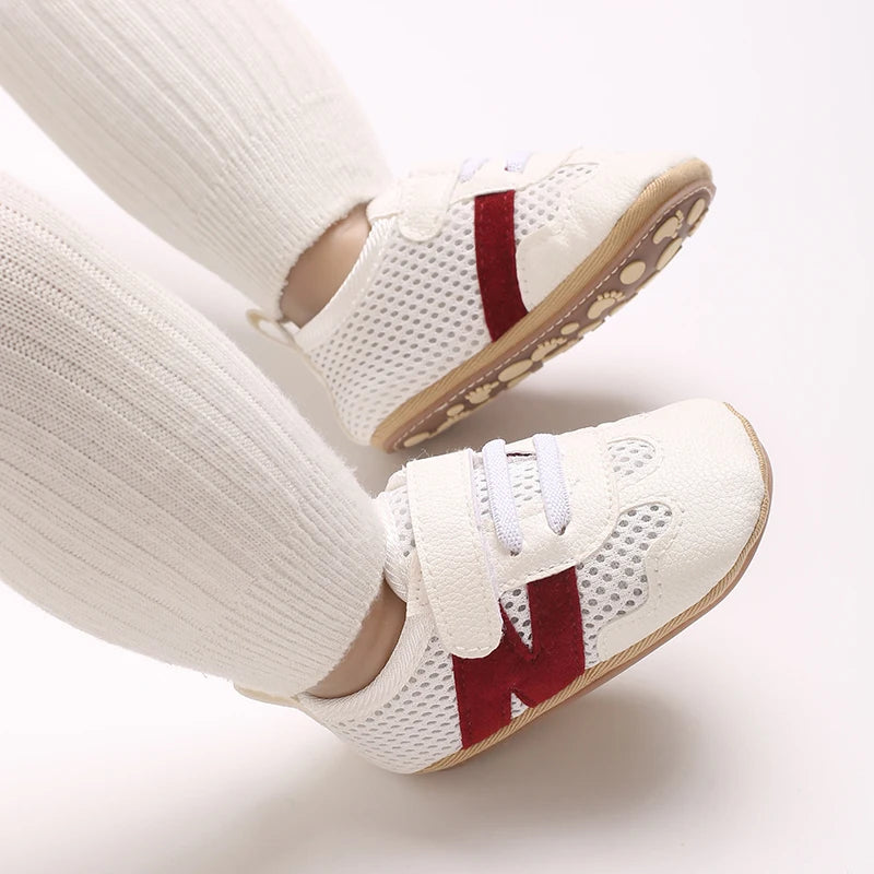 0-18 Months Baby Classic Sneakers - Letters Splicing Design, Non-Slip First Walkers, Comfortable Casual Shoes for Infants & Tod