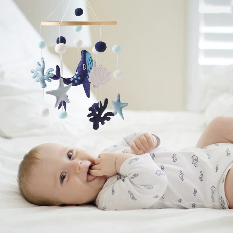 Hot Air Balloon Wooden Baby Crib Mobile – Musical Bed Bell & Rattles for Newborns 0–12M - I YAN