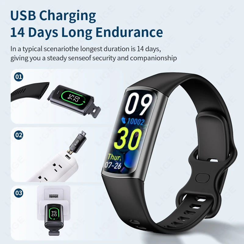 LIGE Smartwatch Sports Fitness Tracker Smart Watch For Men Women Heart Rate Blood Oxygen Sleep Monitor Waterproof Smart Bracelet