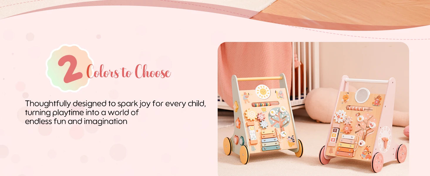Wooden baby walker with activity center and storage by ROBOTIME ROBUD, designed for boys and girls, from I YAN.