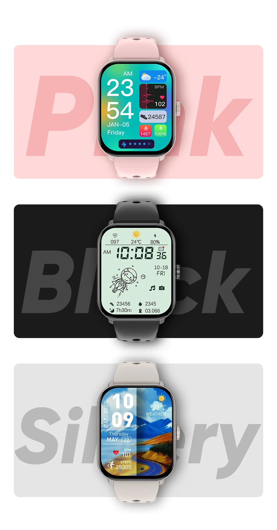 Watch 5 Global Version Men Women AMOLED Screen Always Show Time Heart Rate Bluetooth Call GPS Track Waterproof Sports Smartwatch