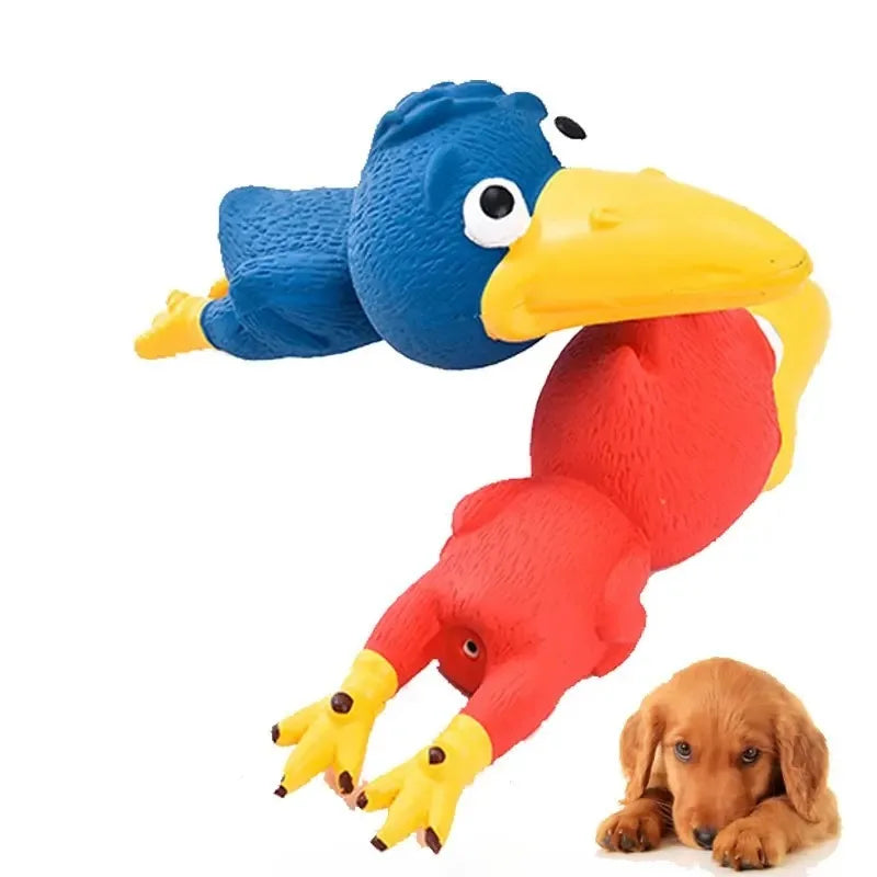Dog Toys Make a Sound Cooing Chicken Dog Toy - Durable Latex Chew For Small To Medium Breeds Interactive Play & Dental Health