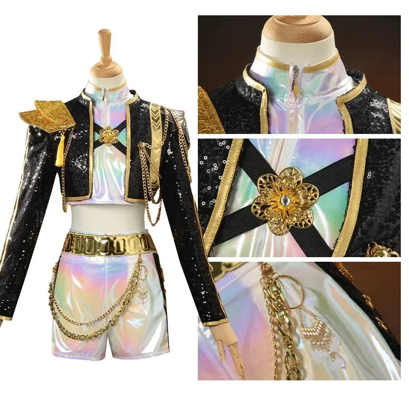 K-Pop Idol Zoey Rumi Mira Cosplay Costume Anime Movie Girl Uniform Outfit with Wig Role Halloween Carnival Party Dress Up Suit - I YAN