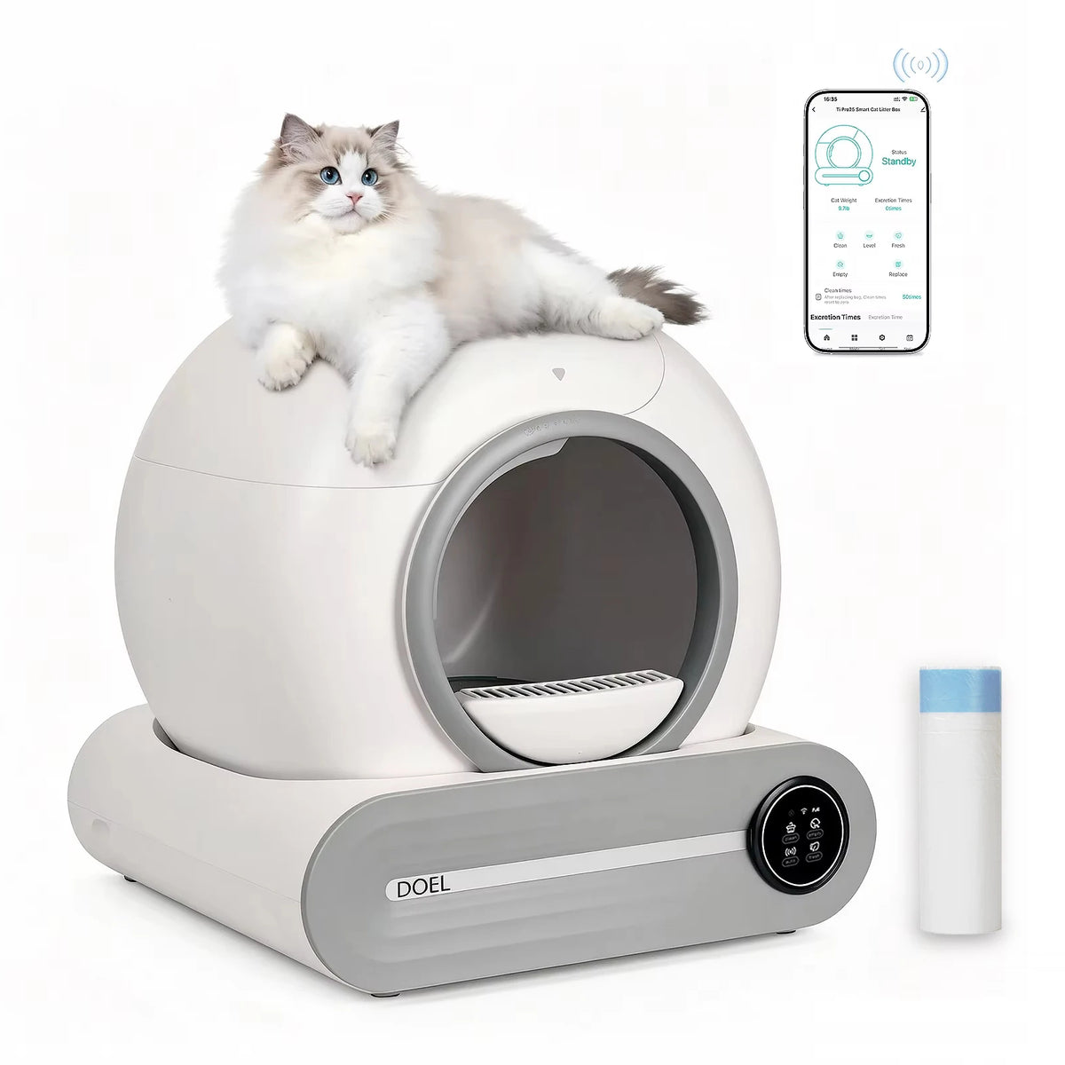 65L Large Capacity with Ion Odor Elimination & 2.4G WiFi APP Remote Control for Large Cats