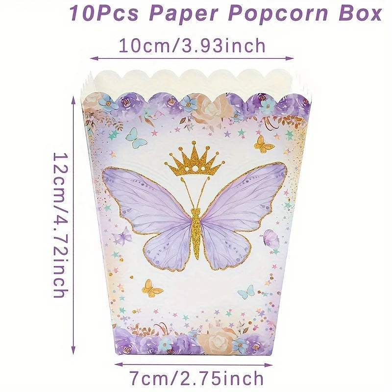 Butterfly Birthday Party Decoration Kids Girls Butterfly Party Disposable Tableware Paper Cup Plate Birthday Baby Shower Party - I YAN
