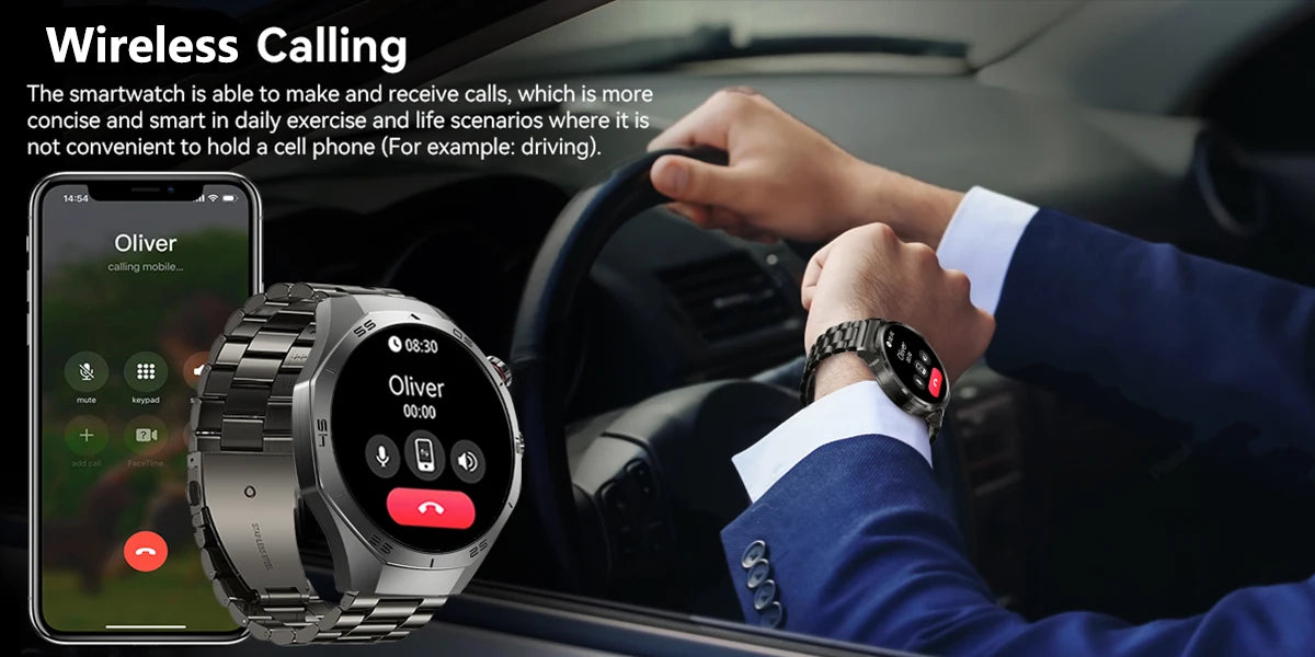 Android and ios Smart Watch Men AMOLED Screen GPS Motion trajectory Heart Rate Bluetooth Calls SmartWatch Waterproof