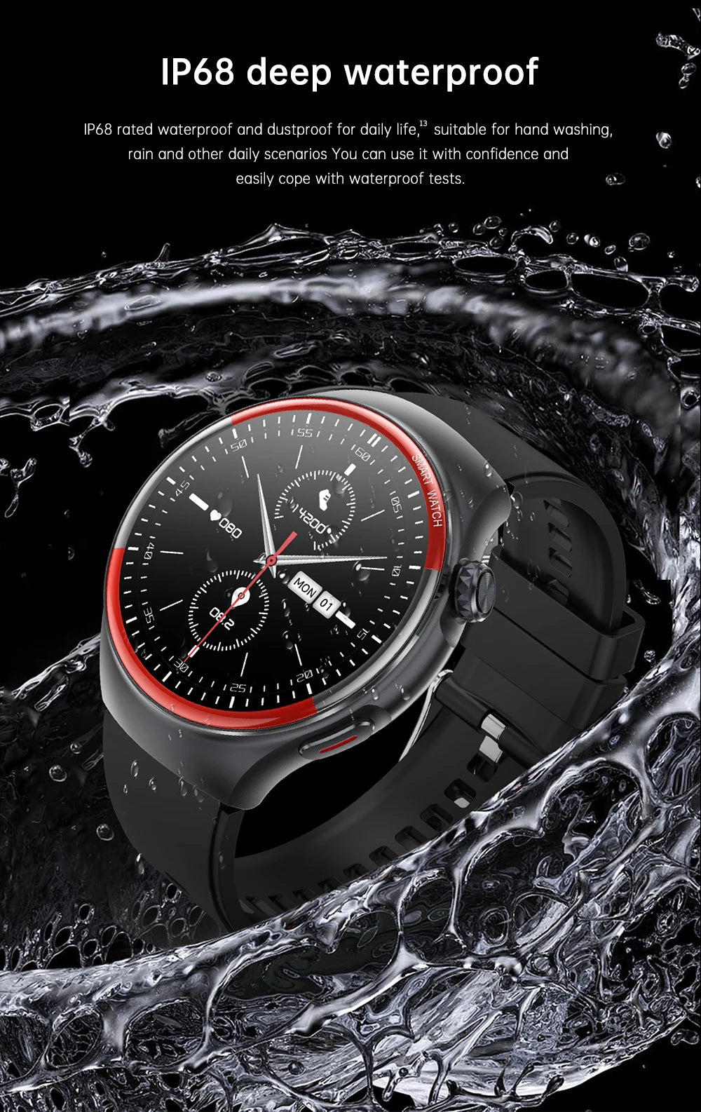 Sapphire Glass Laser Detection Health Smartwatch Men Precise Heart Rate Blood Pressure 150+Sports Bluetooth Call NFC Smart Watch