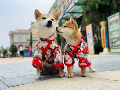 Festival Formal Pet Dog National Costume for Small Medium Dogs Japanese Style Puppy Cat Clothes French Bulldog Shiba Inu Kimono