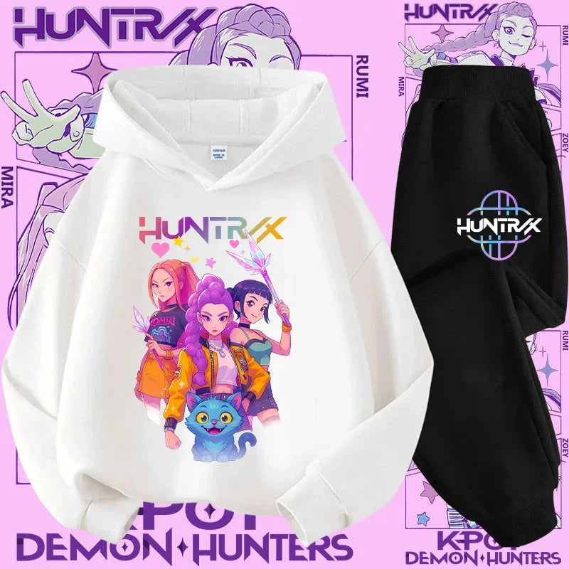 K-Pop Devil Hunter Kids Tracksuit Set – Soft Breathable Hoodie & Pants Girls & Boys Ages 4-13 - I YAN