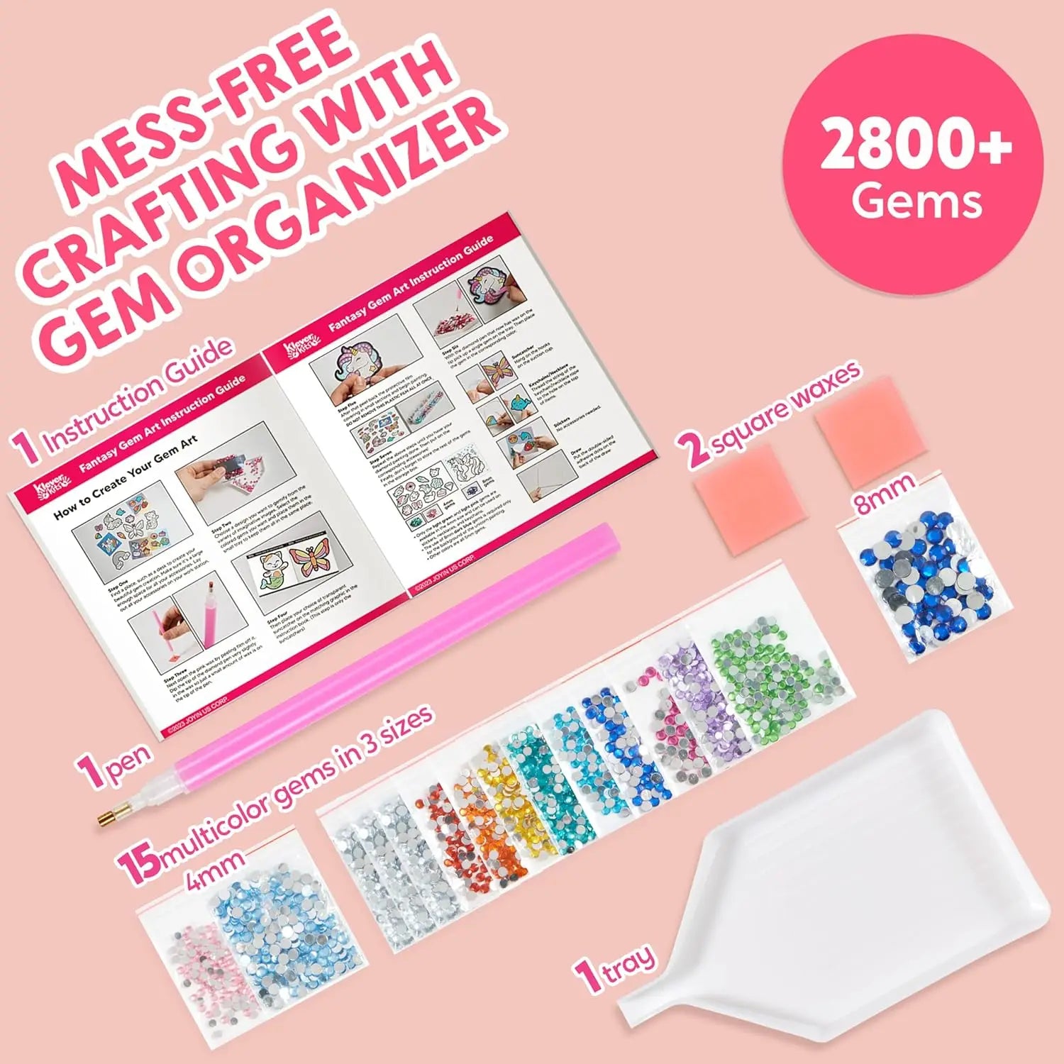 JOYFY 16 Projects Gem Painting Kit for Kids by I YAN, featuring colorful diamond gems and a craft activity set for girls ages 6-12.