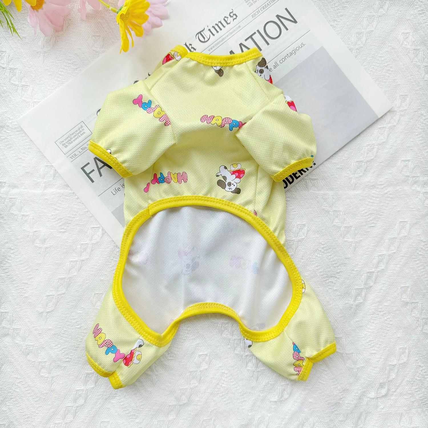 Pet Summer Clothes Frog Bear Unicorn Print Dog Jumpsuit Thin Breathable Mesh 4-Leg Pajamas Onesie Sun Protection Outfit