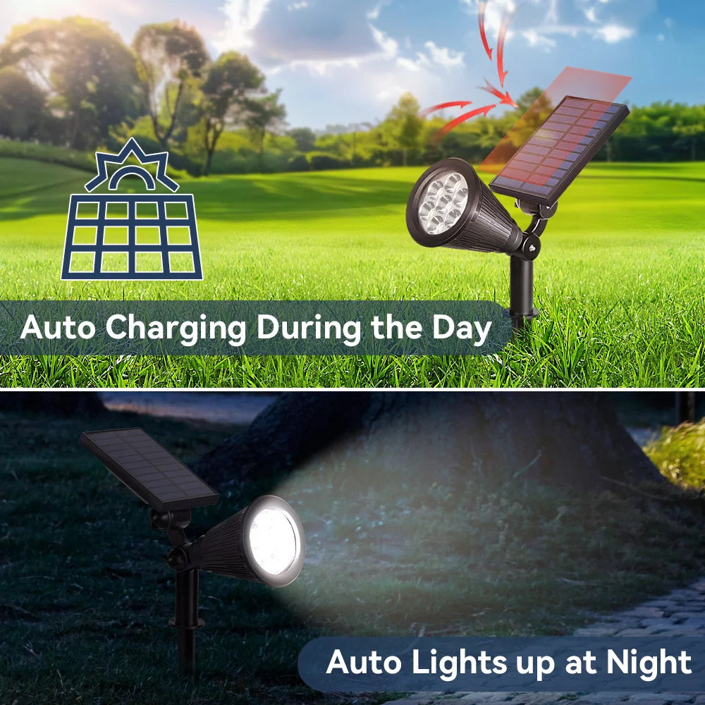Outdoor Solar Lights Home Garden Patio Walkway Lawn Waterproof Led Solar Lamp Spotlight Decorations Energy Yard Lantern Lighting
