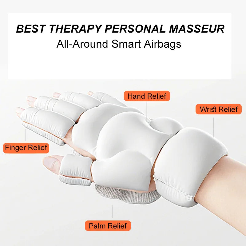 2025 New Electric Hand Massager Home Finger Joint Airbag Kneading Hot Compress Massage Artifact
