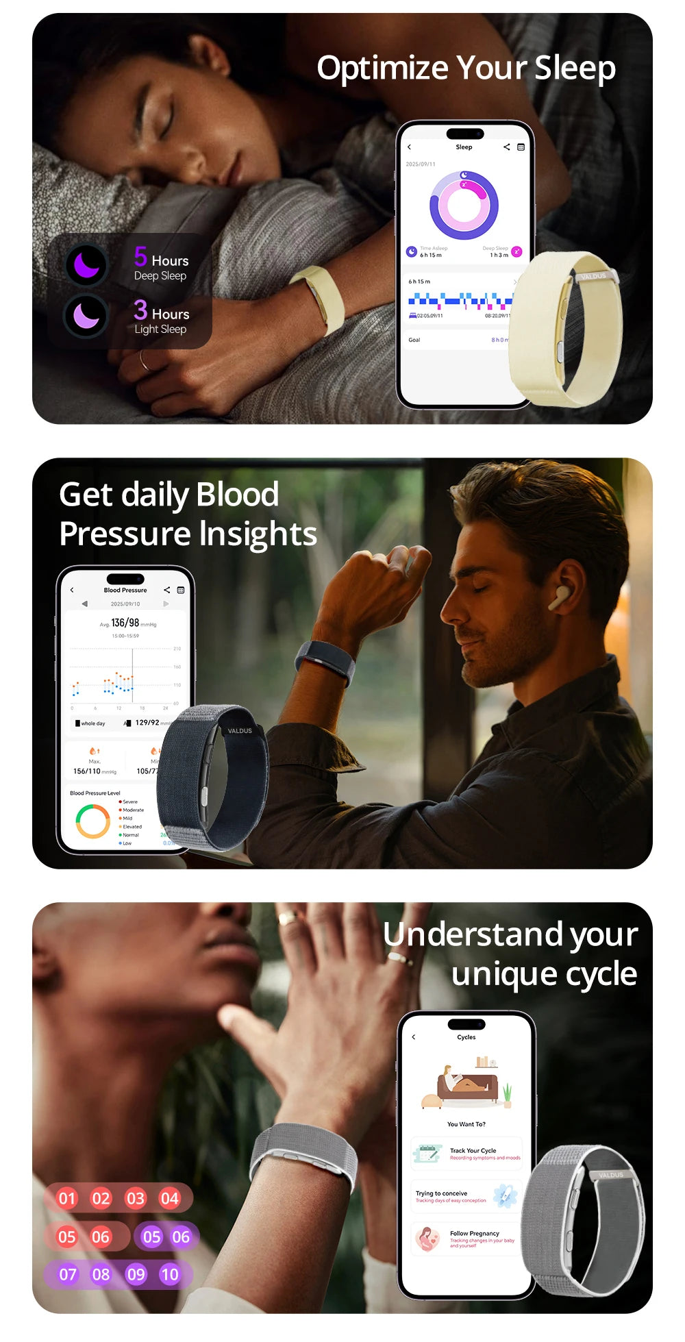 2026 New VITRO Screenless Smart Bracelet ECG SOS Heart Rate Blood Pressure Sports Fitness Waterproof NO Screen Smart Bands