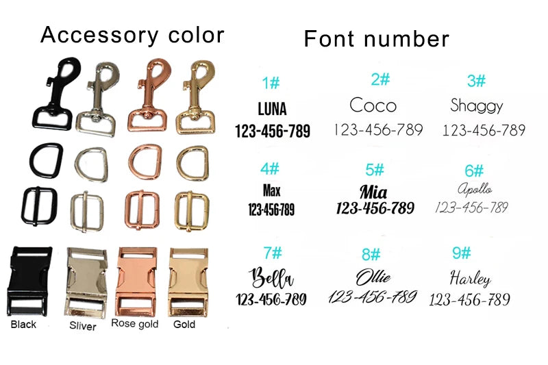 Custom Engraved Nameplate Dog Collar Leash Harness Set Personalized Pet Accessories for Dogs