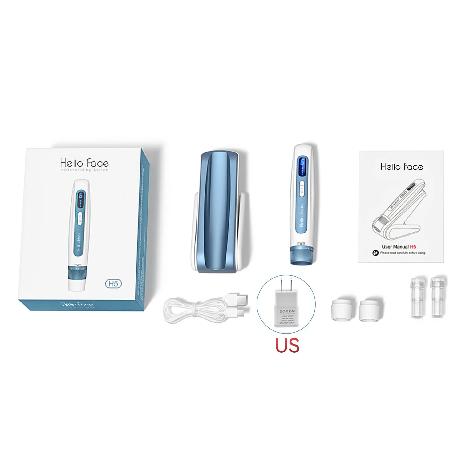 Hello Face H5 Derma pen Original Professional Derma Pen 2 in 1 EMS Automatic Microneedling pen