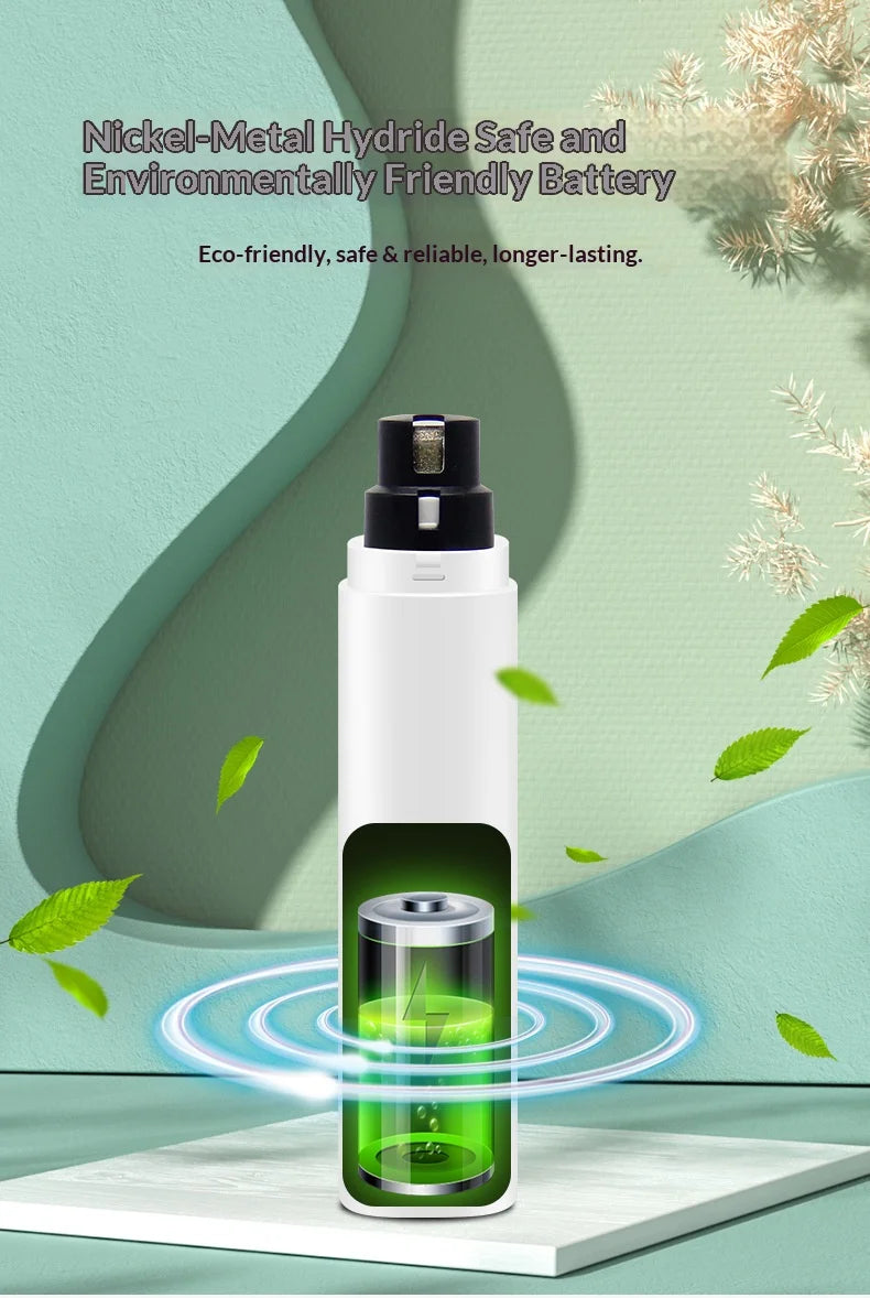I YAN electric pet nail grinder for dogs and cats with LED light, safety guard, rechargeable, quiet, and painless claw trimming.