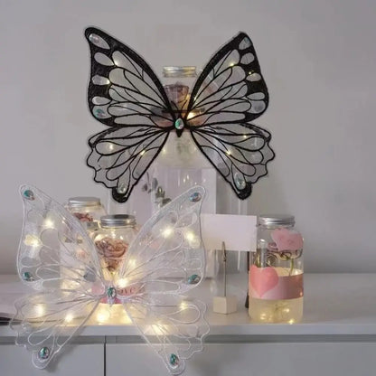 I YAN butterfly wings pet costume for dogs and cats, back decoration with colorful, delicate butterfly wing design for pets.