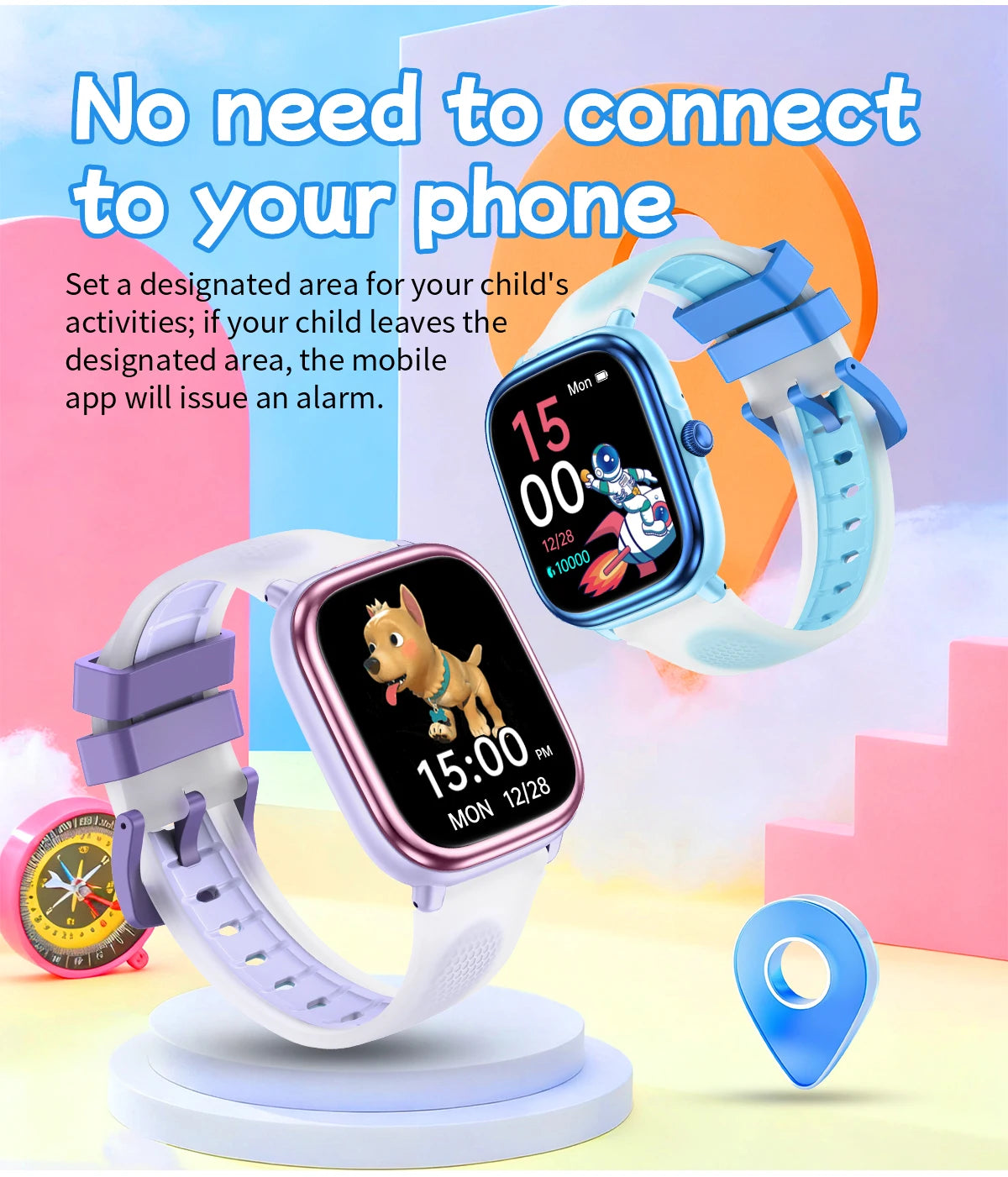 2026 Children's Smart Watch Multiple Learning Modes – Early Education Health Monitor LED Flashlight IP68 Waterproof - I YAN