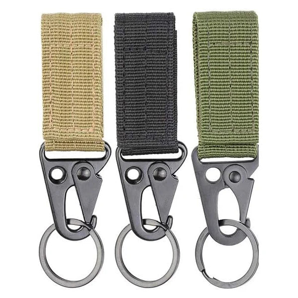 3Pcs Tactical Nylon Webbing Buckle Carabiner Hook EDC Molle Backpack Belt Clip Keychain Hanger For Outdoor Climbing Camping