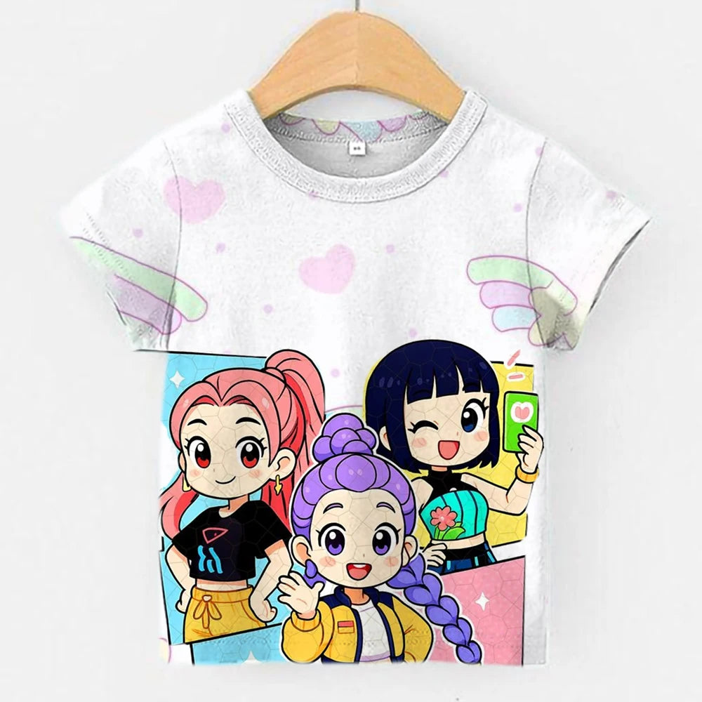 2026 New Girls' T-Shirt, Fashionable 3D Short Sleeve, Trendy Top for Girls