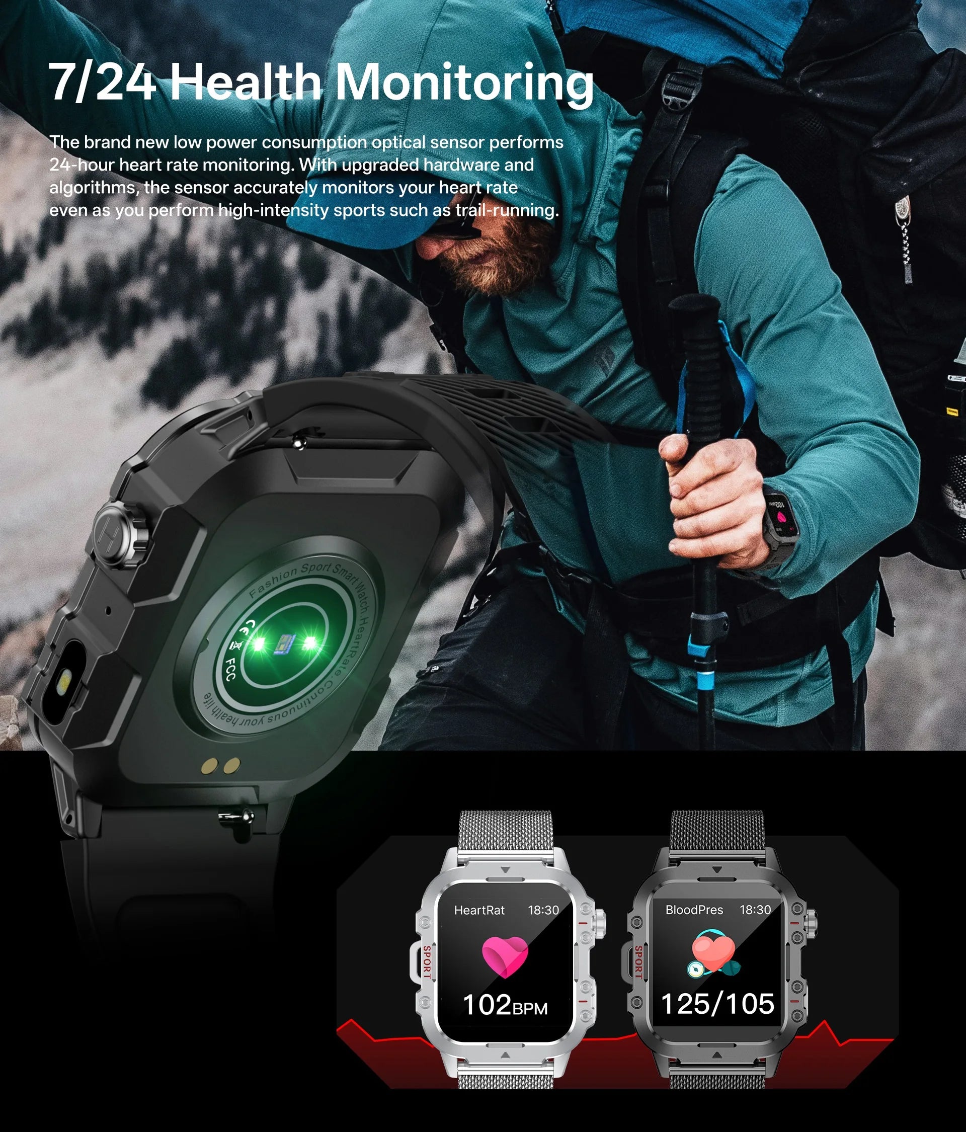 Smart Watch Android Phone 1.44'' Inch Color Screen Bluetooth Call Blood Oxygen/Pressure Monitoring Smart Watch Women Men