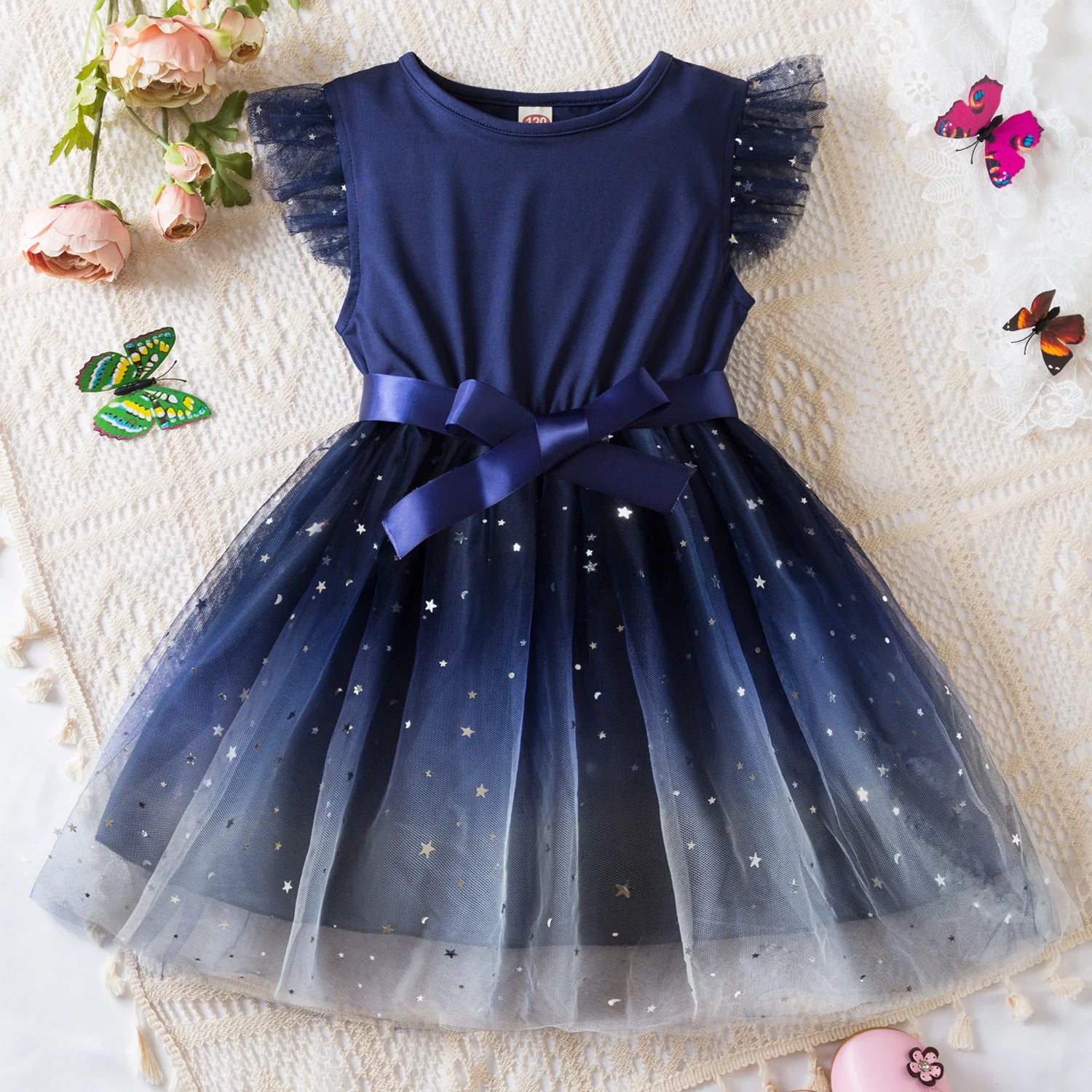 K-Pop Hunters Zoey Rumi Girls Sequin Tutu Dress with Bow Flutter Sleeves Summer Princess Party Outfit for Toddler Kids 2-6 Years