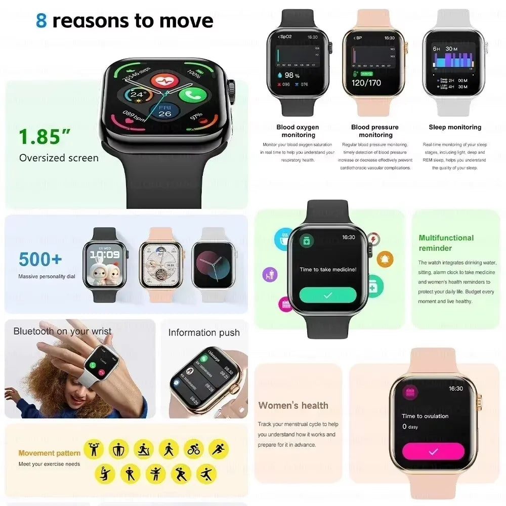 2026 Series 10 GPS Smart Watch – Bluetooth Call Heart Rate Blood Oxygen NFC IP68 Waterproof Smartwatch for Android & iOS - I YAN