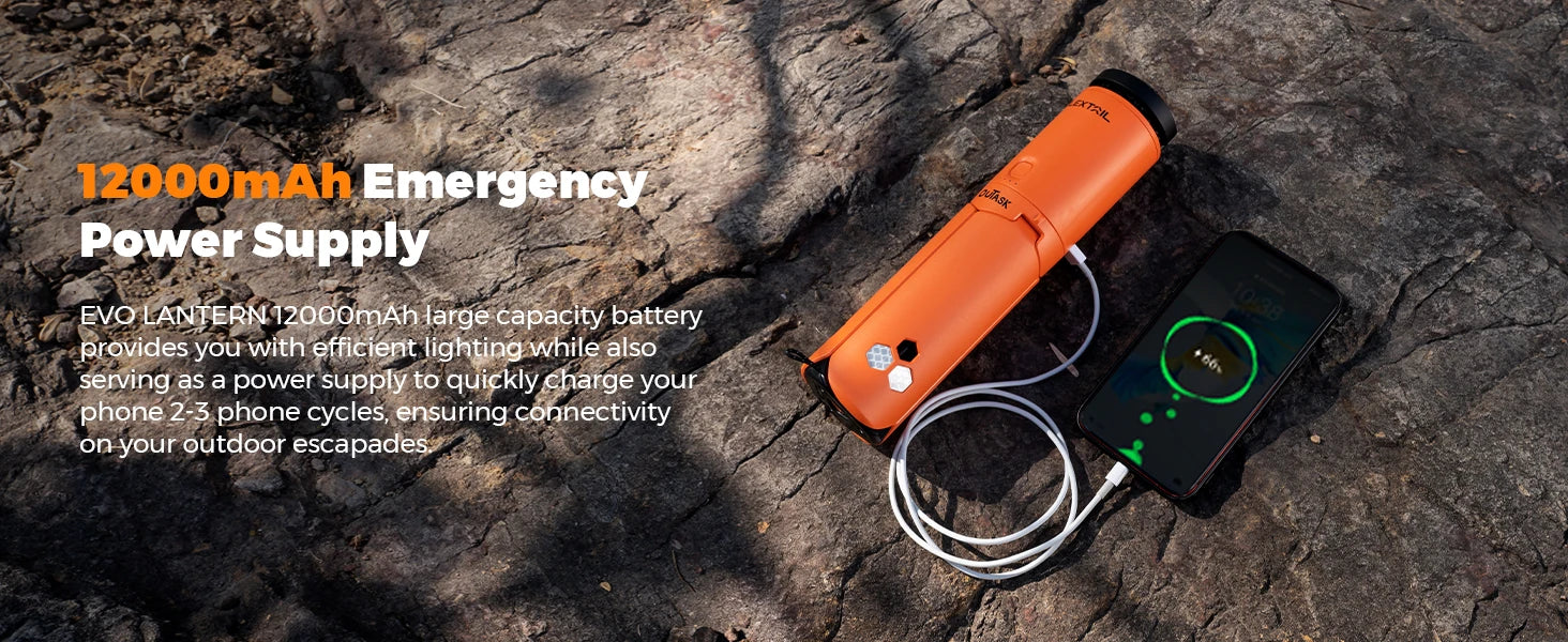 Telescopic Magnetic Camping Lantern with 12000mAh Battery, IPX6/IPX7 Waterproof