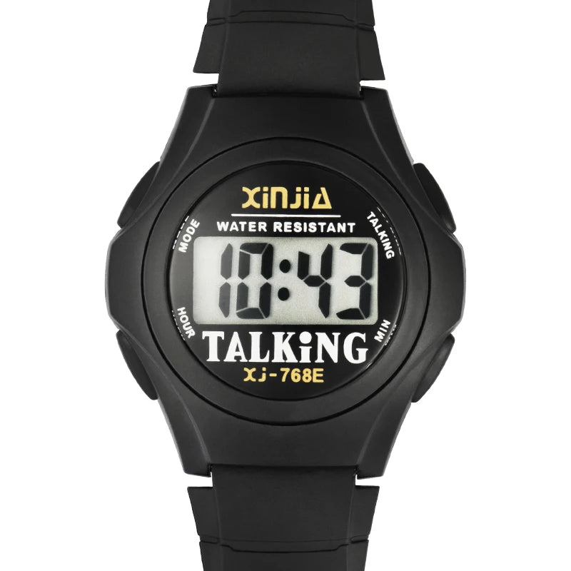 XINJIA New Talking Watch For Blind Men Women Casual Sport Digital Elderly Visially Impaired  Italian Arabic Russian Korean Time - I YAN