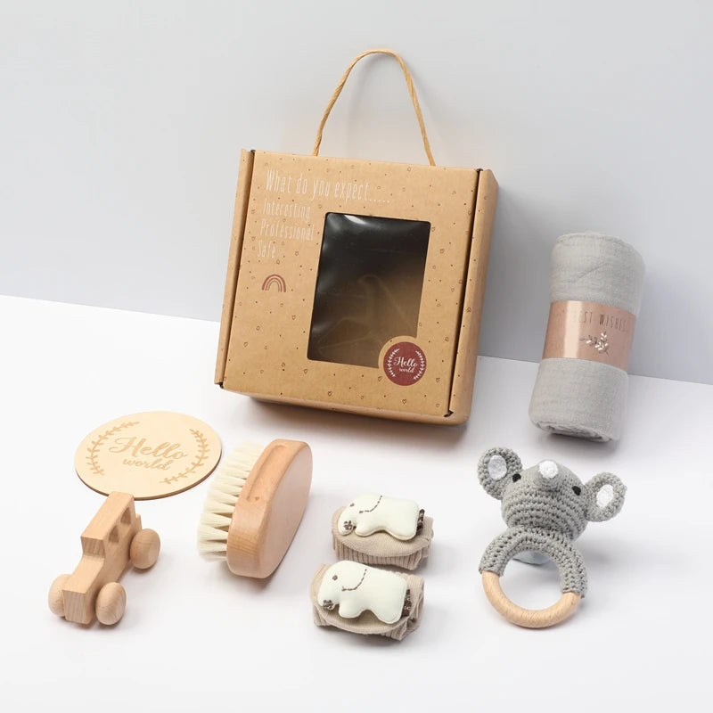 Newborn Baby Gift Box Set – 7-Piece Bath & Keepsake Collection - I YAN