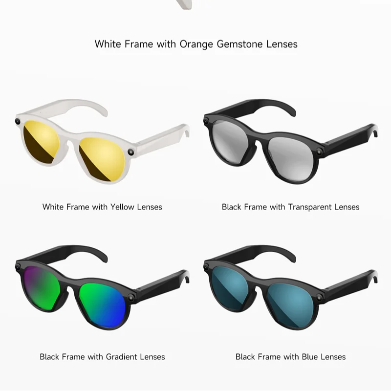 2026 New 500W Pixel Smart Glasses AI Cam Recognition Photography Video Record Bluetooth Call Music Playback Voice Wake Up New