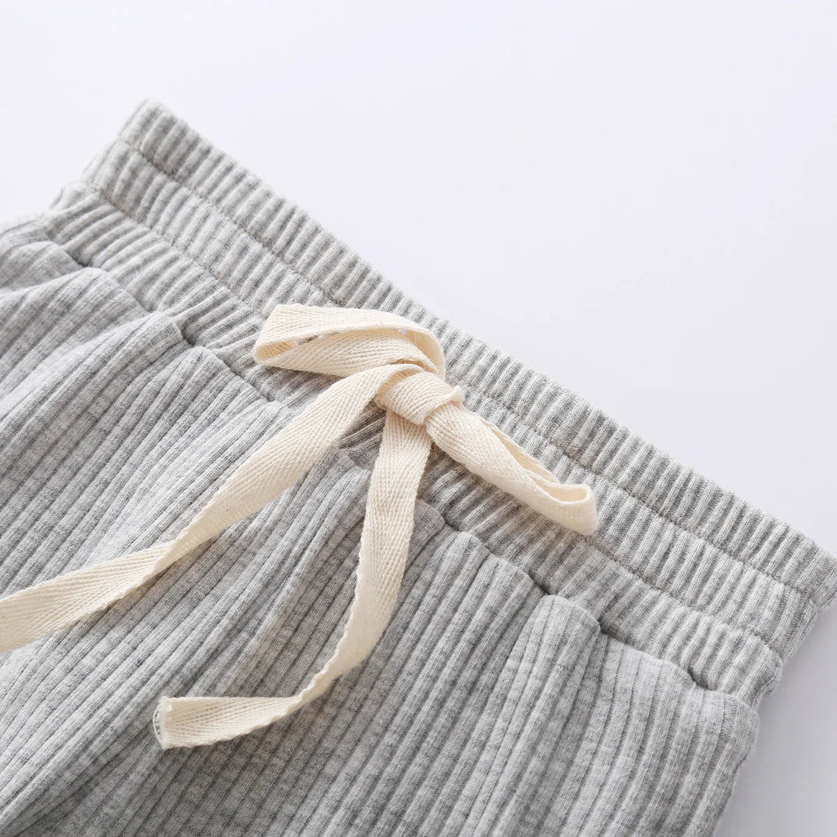 Baby girl and boy spring autumn 2-piece ribbed plaid bodysuit and elastic pants set by I YAN, long sleeve, comfortable toddler outfit