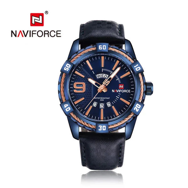NAVIFORCE Luxury Brand Date Japan Movt Square Men Quartz Casual Watch Army Military Sports Watch Men Watches Male Leather Clock