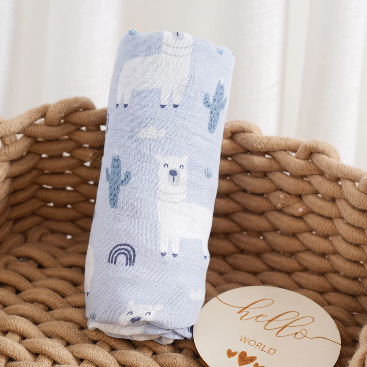 Elinfant Baby Muslin Swaddle Blanket 120x110cm Bamboo Cotton – SGS/CPSIA Certified Soft Print Wrap for Newborns - I YAN