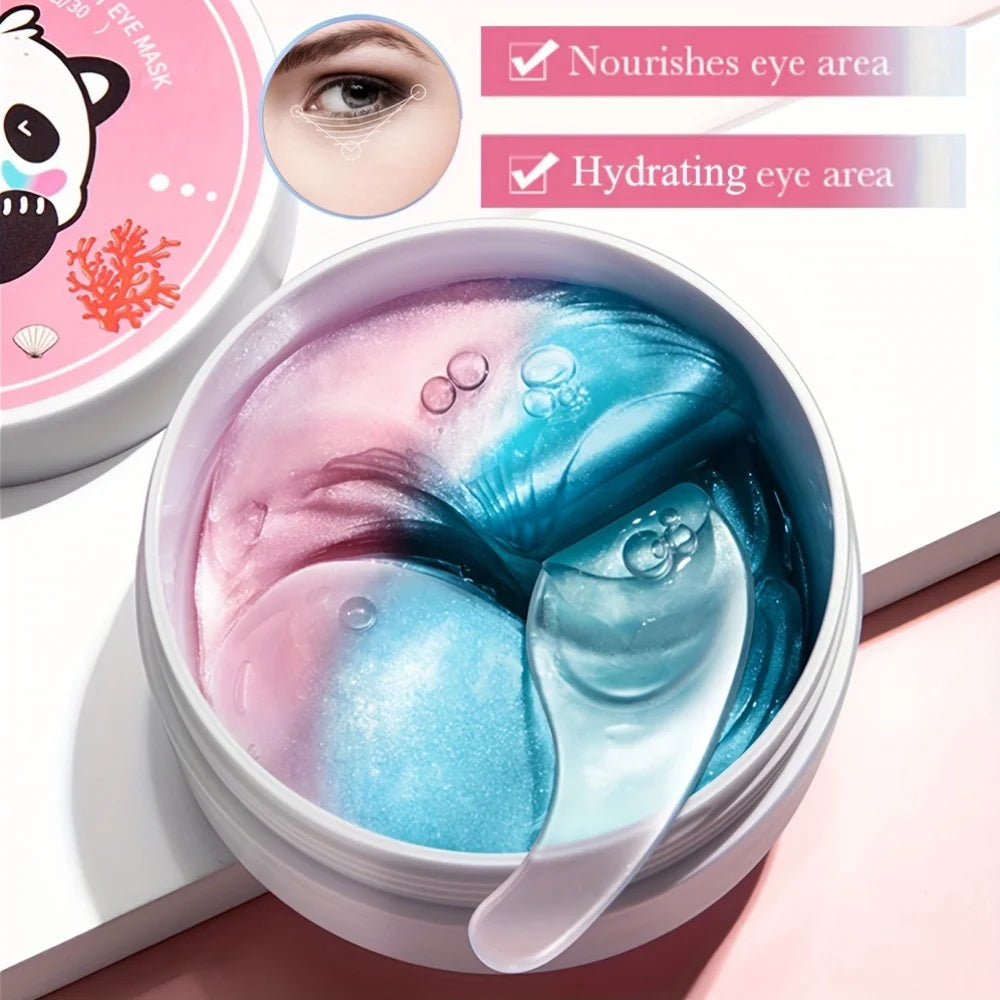 60 Pieces (30 Pairs) of Hydrating Eye Masks, Nourishing and Moisturizing the Skin Around the Eyes, Making the Skin Around the Eyes Smooth and Soft, Exquisite Eye Masks, Two-Color Design