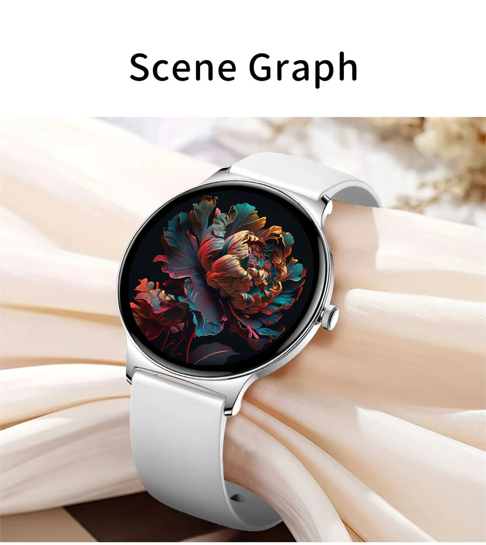 2026 New Ultra Slim AMOLED Smart Watch Women Screen Always Display Time Heart Rate BT Calling High-end Fashion Smartwatch