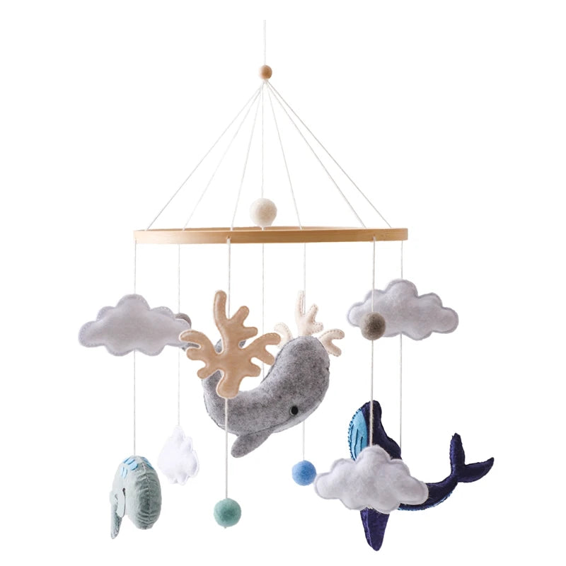 Wooden Baby Crib Mobile with Music Box – Bed Bell Hanging Rattle for Newborns 0-12M - I YAN