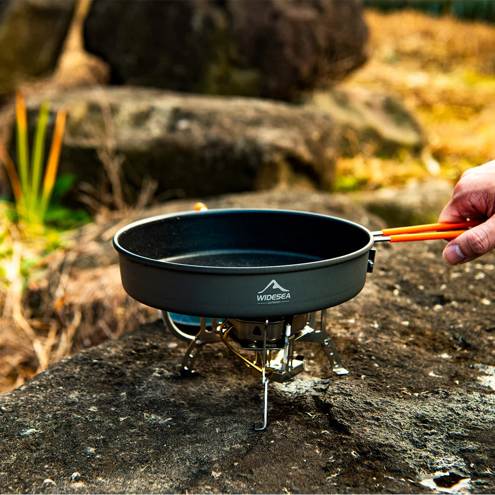 Camping Feast Non-stick Frying Pan Pot Bowl Ultra-light Plate Tableware Cooking Utensils Bbq Picnic Cookware