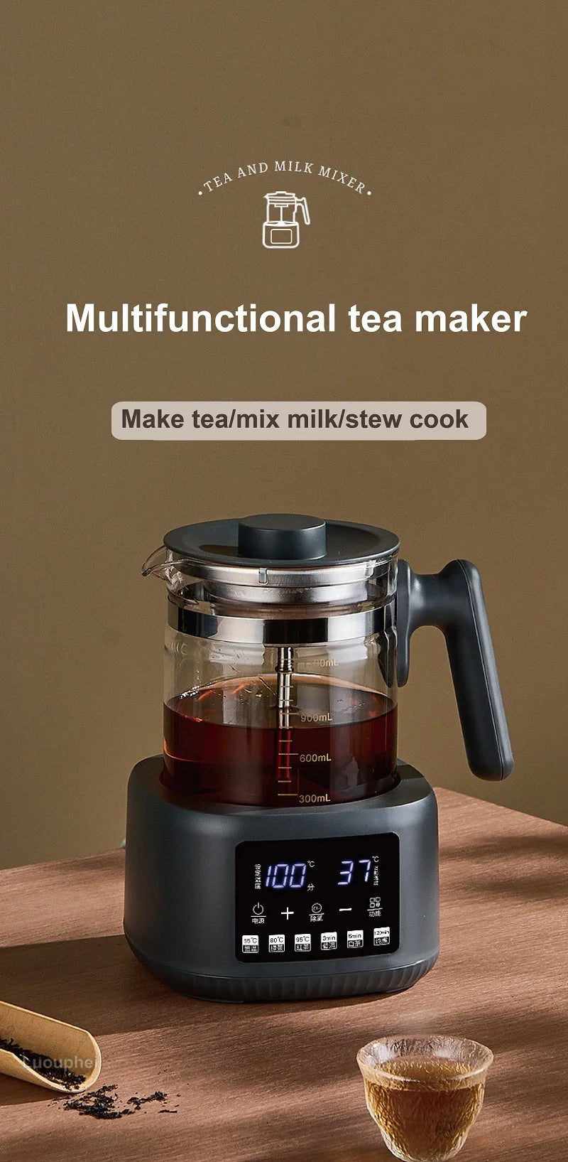1.3L Tea Maker Baby Constant Temperature Milk Regulator Steam Spray Office Tea Kettle Multifunctional Electric Kettle 220V