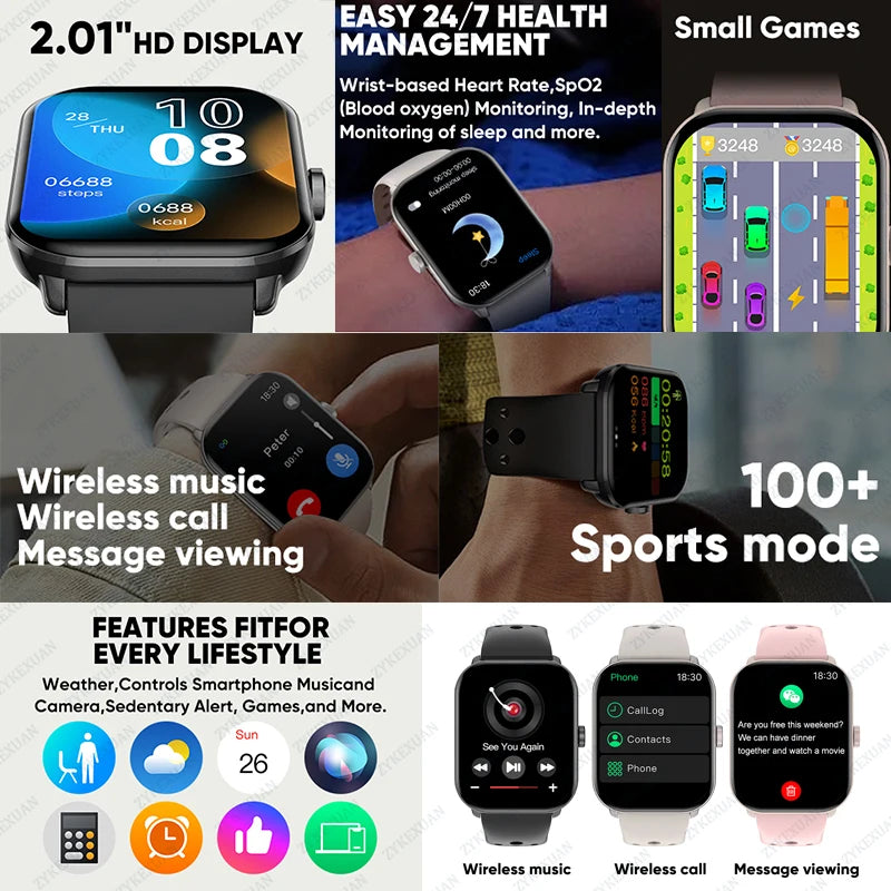 Watch 5 Global Version Men Women AMOLED Screen Always Show Time Heart Rate Bluetooth Call GPS Track Waterproof Sports Smartwatch