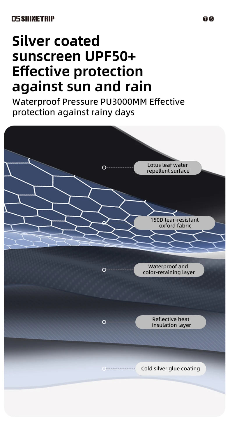 ShineTrip Outdoor Dome Tent Rainproof Sunproof Self Drive Waterproof Shade Coated Silver Canopy Camping Combination