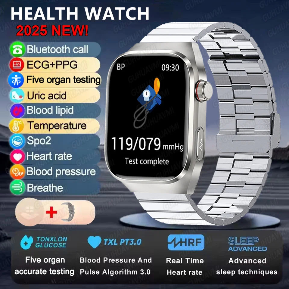 Micro Physical Examination Smart Watch For Men Uric Acid Body Fat Five Organ Health Watches Bluetooth Call SmartBracelet - I YAN