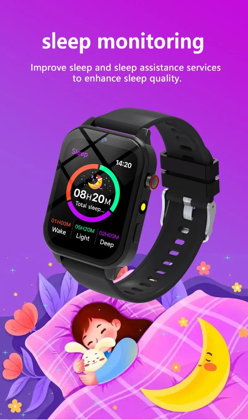 Children's Game Smartwatch 1.83" Display – Sleep Monitor Camera Alarm Clock Kids Bracelet Gift for Boys & Girls - I YAN