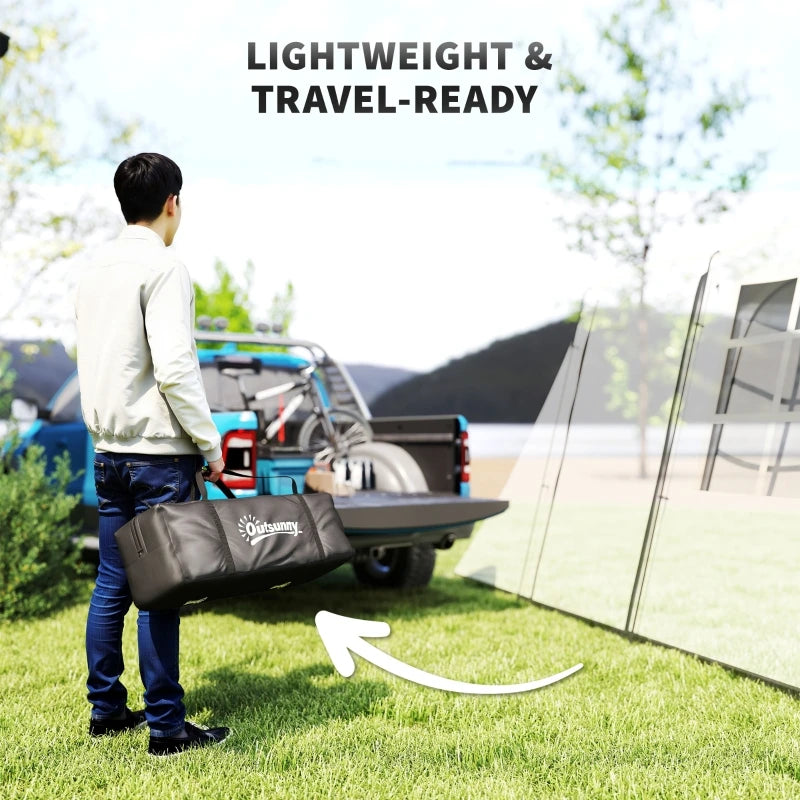 4 Man Tunnel Tent, Family Camping Tent with Porch, Bedroom and Living Area, Sewn in Groundsheet, 3000mm Waterproof, Portable wit