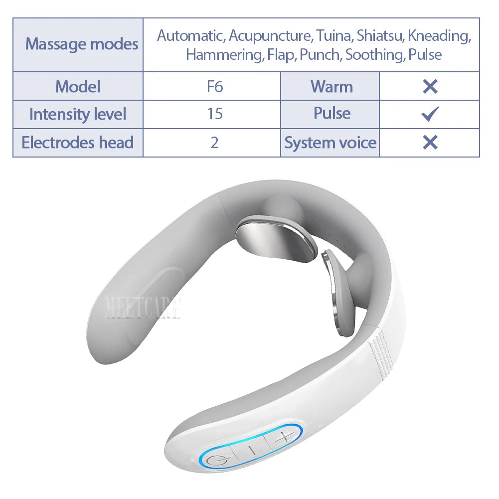 TENS Pulse Back Neck Massage Wireless Smart Sholder Cervical Massager Heating Muscle Punch Beating Health Care Tool
